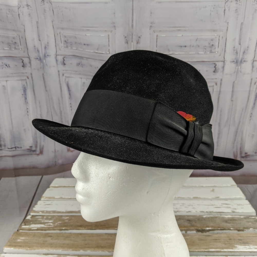 Dobbs twenty mens fedora hat 7 1/8 feather‎ fashion